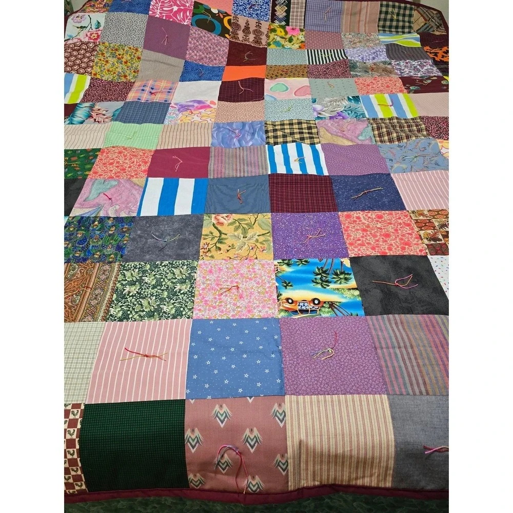 New Fresh Handmade Quilting Sewing‎ Bee Full Size Bed Cover Blanket Throw /0187